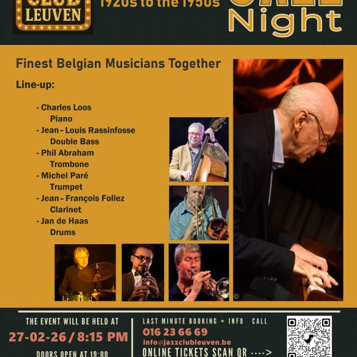 Jazz Club Leuven presents : BELGIUM's FINEST JAZZ MUSICIANS PLAYING TOGETHER "Jazz from the 1920s to the 1950s" @ Campus Corso Leuven